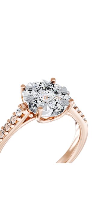 Inel de logodna TEILOR aur roz 18K diamante 0.5ct