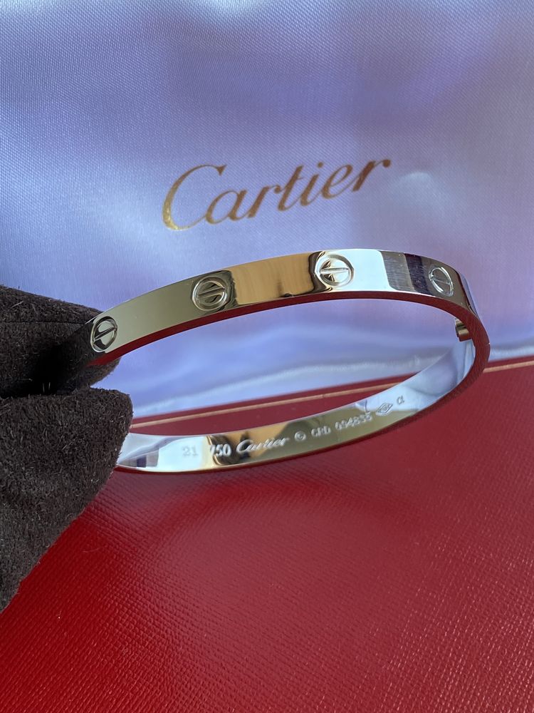 Brățară Cartier LOVE 21 aur alb 23K