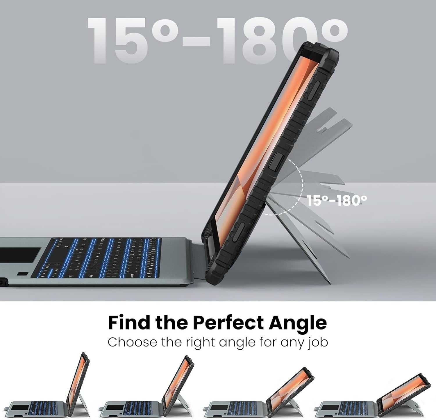 Калъф с клавиатура Nillkin за Samsung Galaxy Tab S9+, подсветка/тъчпад