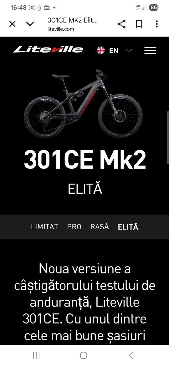 Bicicleta MTB electrica Litenville MK2/ 2024