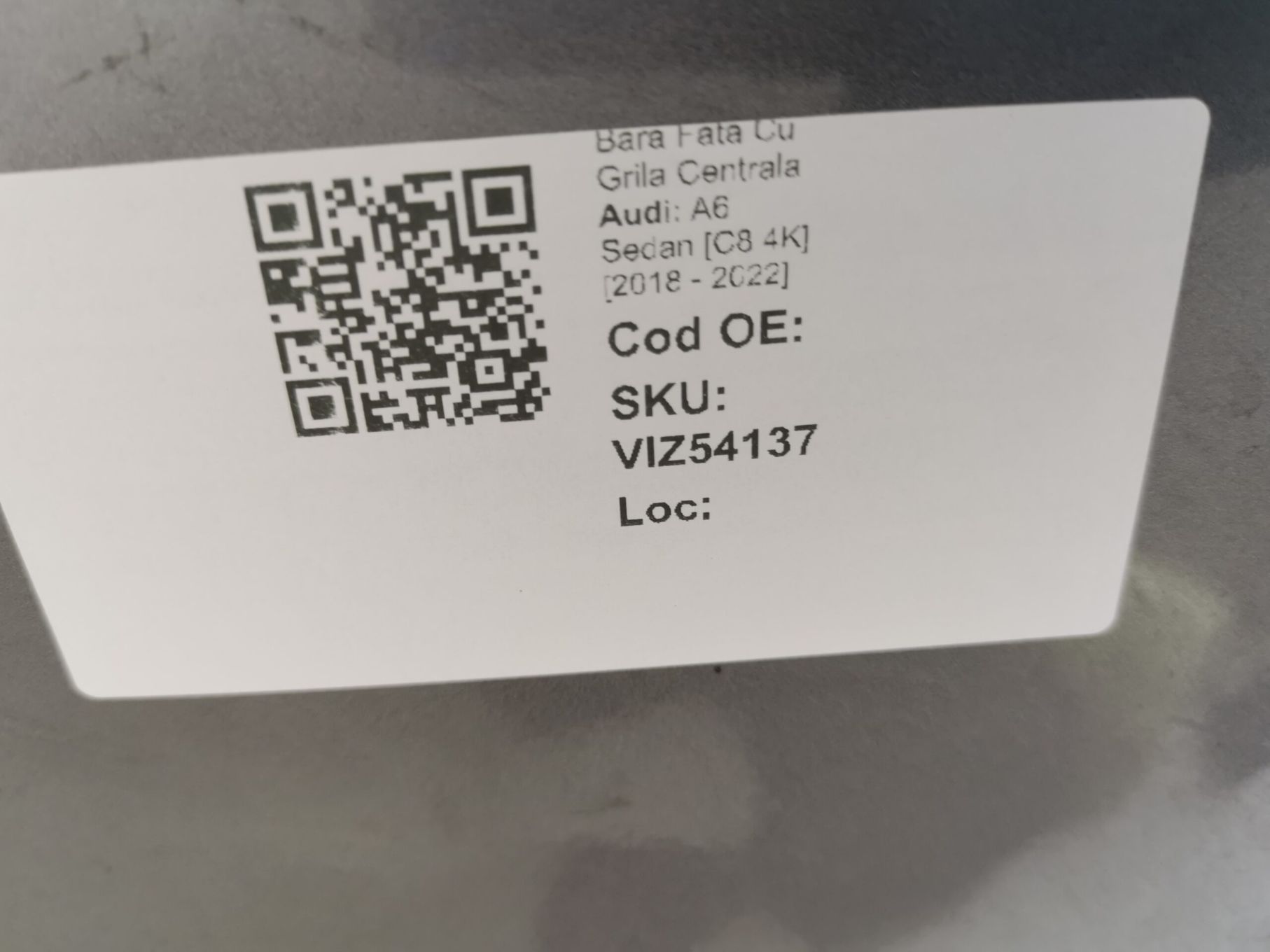 Bara Fata Cu Grila Centrala Audi A6 Sedan [C8 4K] [2018 - 2022] Origin