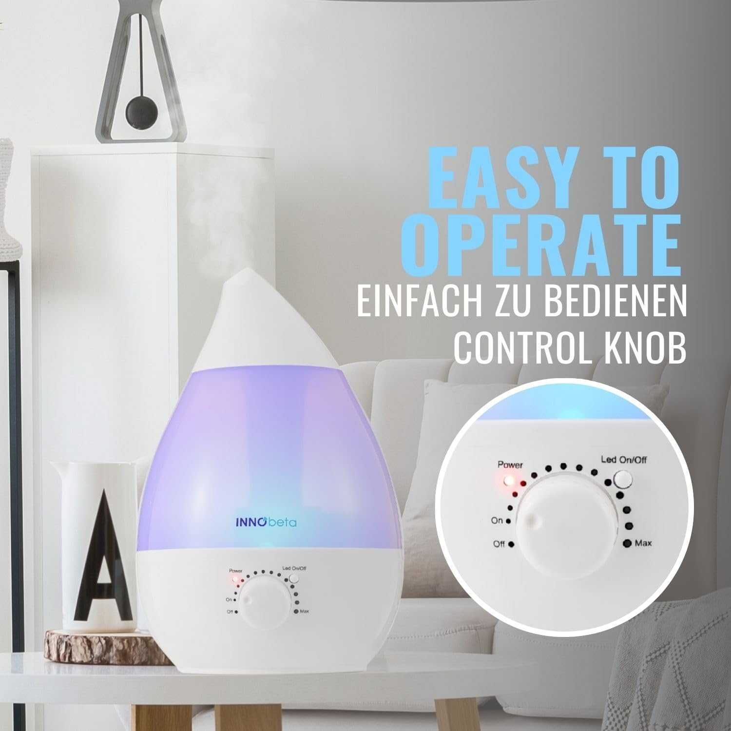 Ултразвуков овлажнител INNObeta Waterdrop 2.4L
