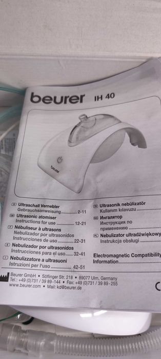 nebulizator vaporizator BEURER IH40 cu ultrasunete ft silentios ca NOU