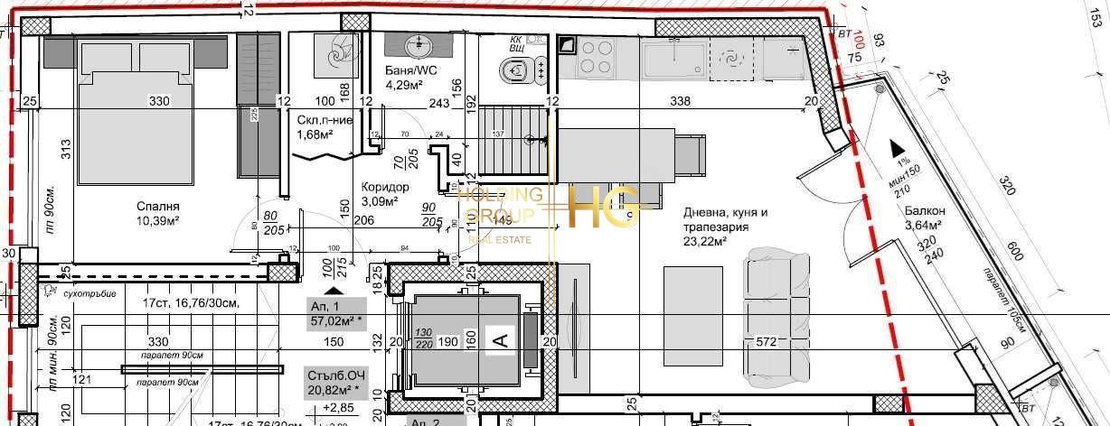 2-стаен в Варна-Христо Ботев площ 67 цена 93100