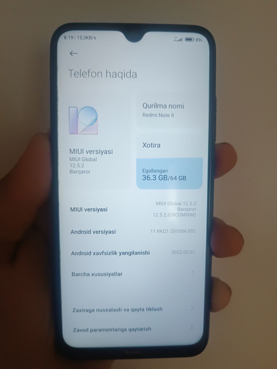 Redmi note 8 64/