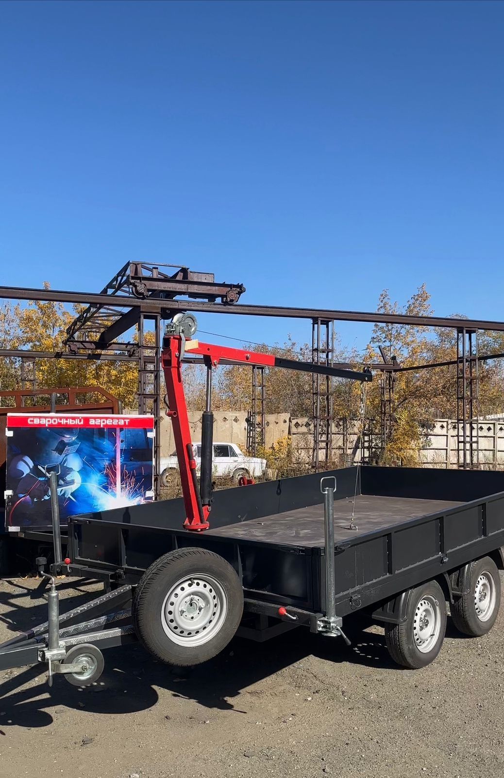 Легковой прицеп 3,6×2 с крановой установкой на 500 кг. Kaspi рассрочка