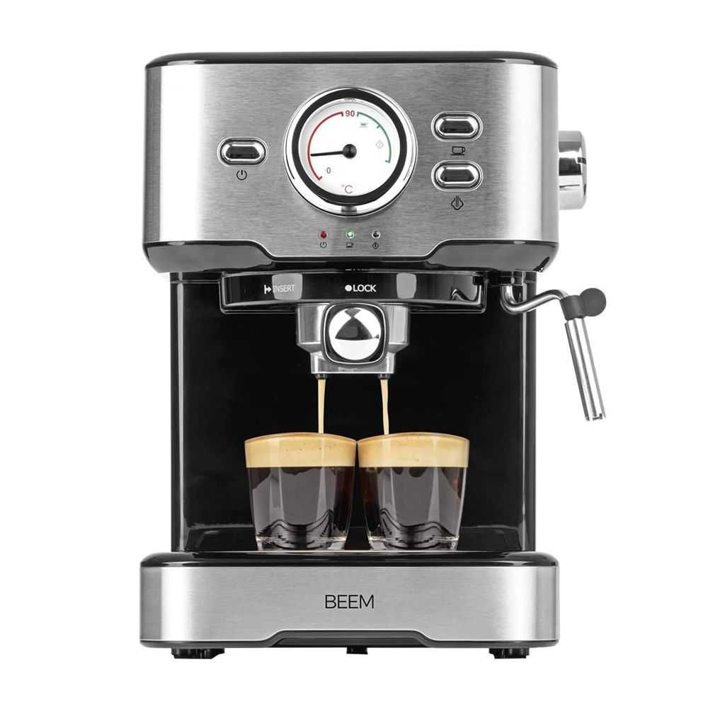 Espressor manual, compatibil cu cafea macinata, functie spumare lapte