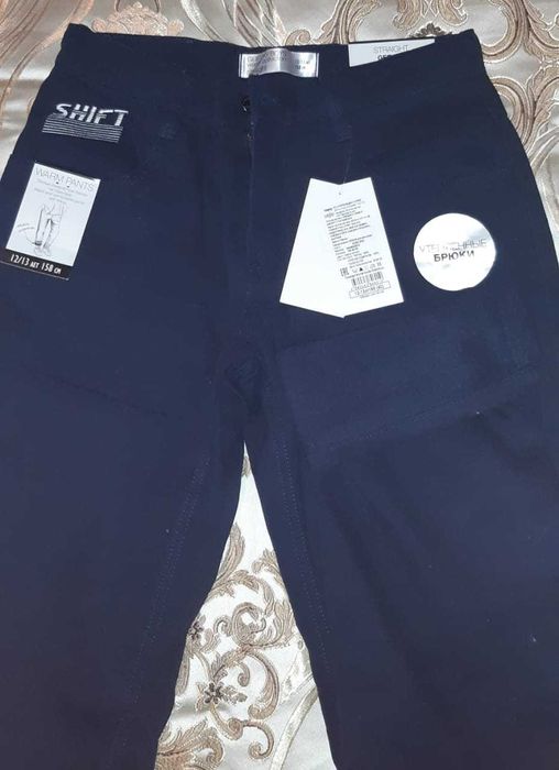 Новые утеплённые школьные брюки Gloria Jeans p.158-164 тёмно-синие
