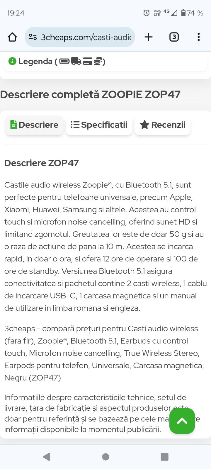 Vând casti bluetooth zoopie originale