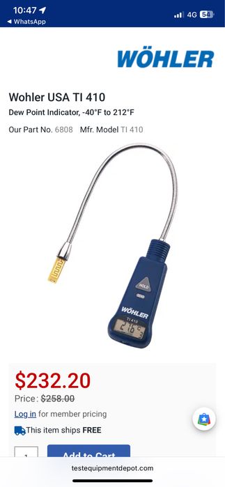 Wohler TI410 Dew Point Indicator