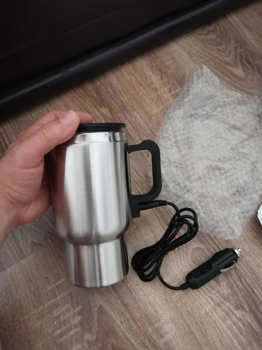 Cana fierbator auto rulote camping 450ml Cana inox 12/24V cafea ceai