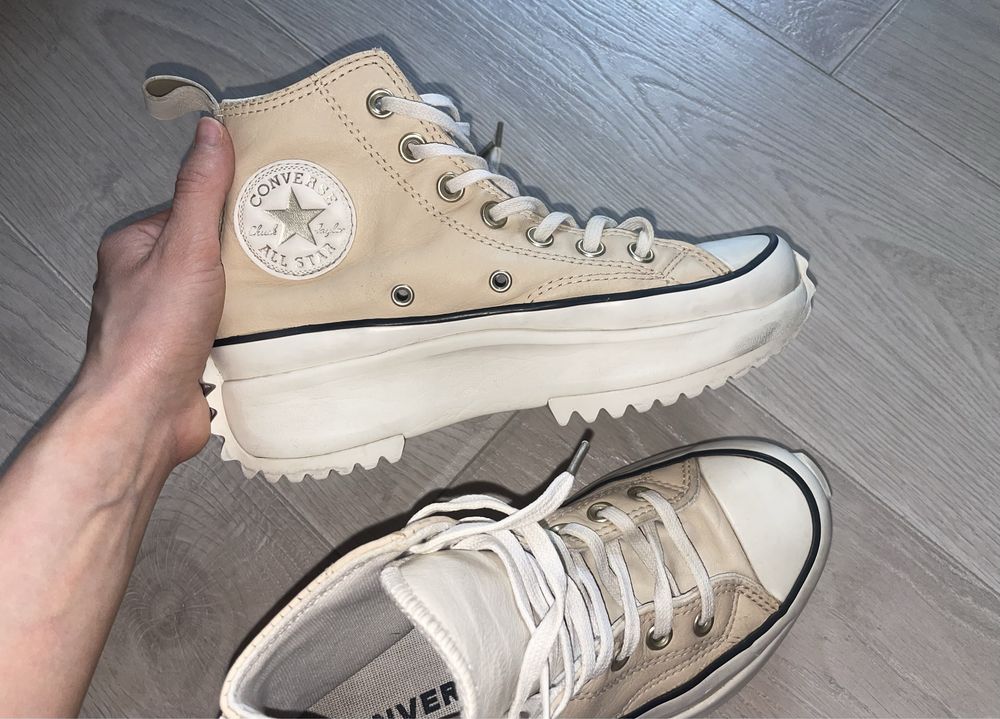 Converse run star hike piele bej/crem