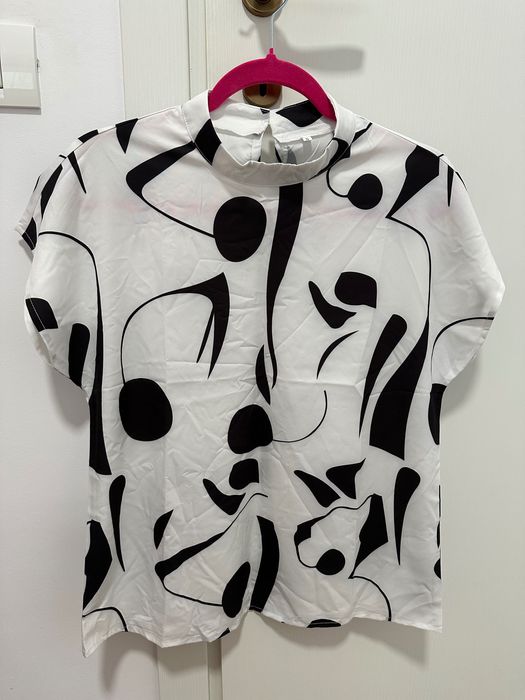 Tricou damă model alb-negru mărime S/M