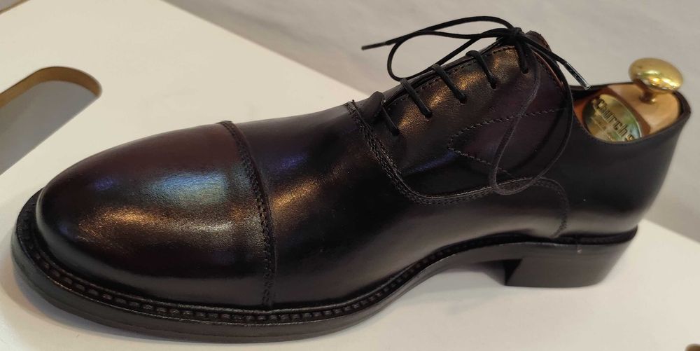 Pantofi oxford 39 39.5 cap toe Old Signature NOI piele naturala maro