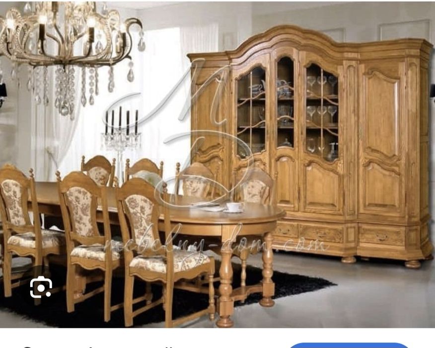 Обеденный стол со стульями , дерево , дуб, Беларусь.