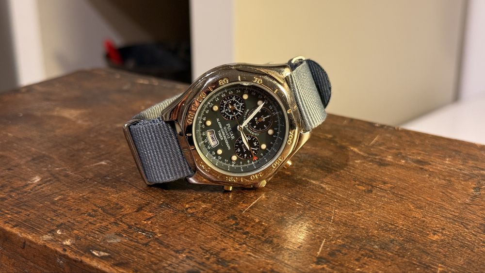 Ceas Pulsar chronograph alarma n945-6a40 gri superb de colectie