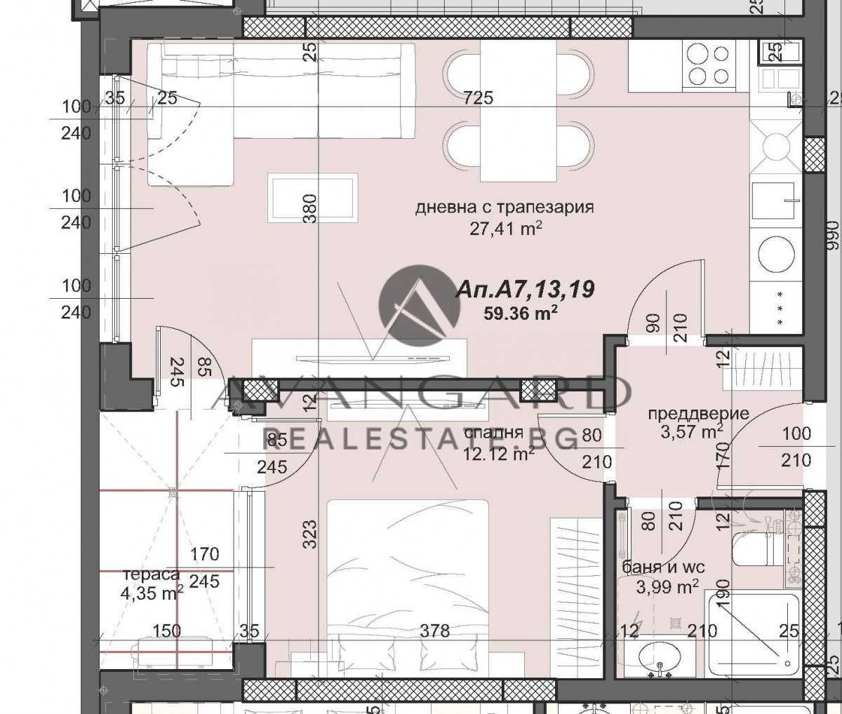 Продава се Двустаен апартамент в Пловдив, Тракия - 74 кв.м за 1390 €/кв.м - Снимка #2