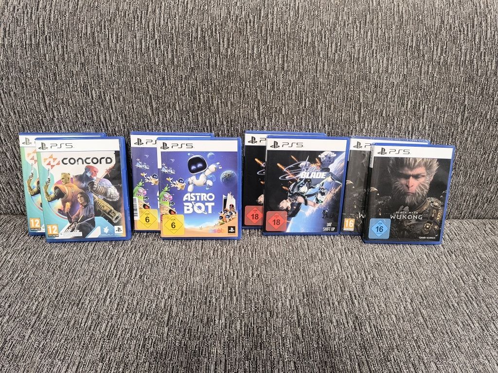 Astro bot, Black Myth Wukong, Stellar Blade, Concord PS5