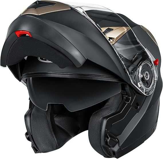 Casca Moto YEMA YM-925, Modulară, Vizier Dublu, Neagra mat, S