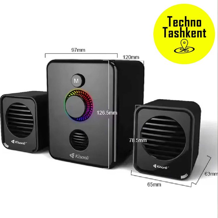 Компьютерные колонки 2.1 Kisonli U3000BT, Bluetooth, AUX, 5W+2x3W