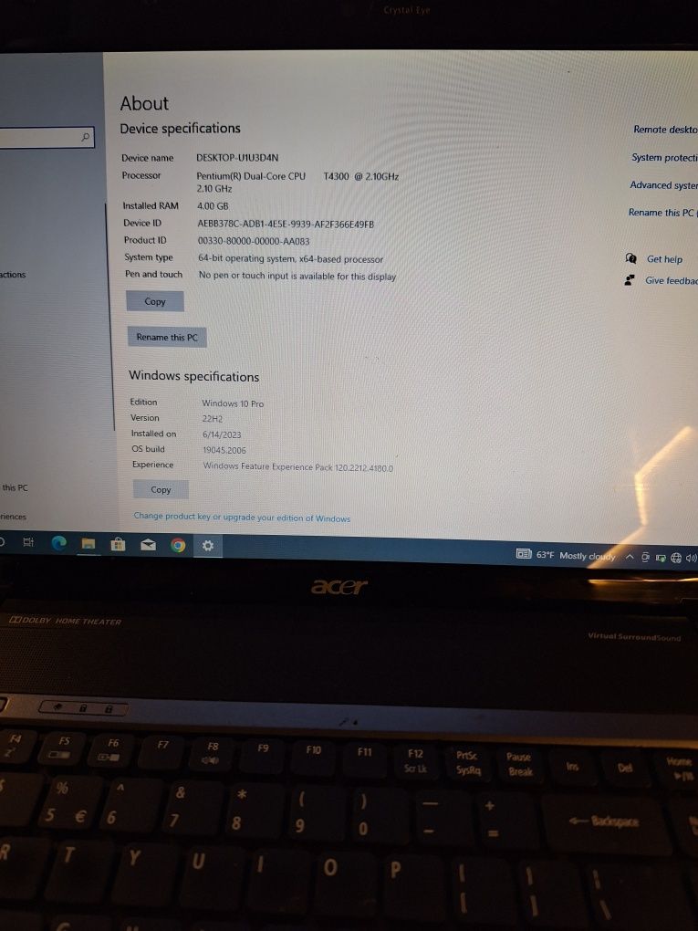 Laptop Acer Aspire 5738DZG