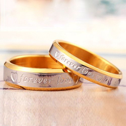 Парные кольца для влюбленных, покрытие золотом, обручалки