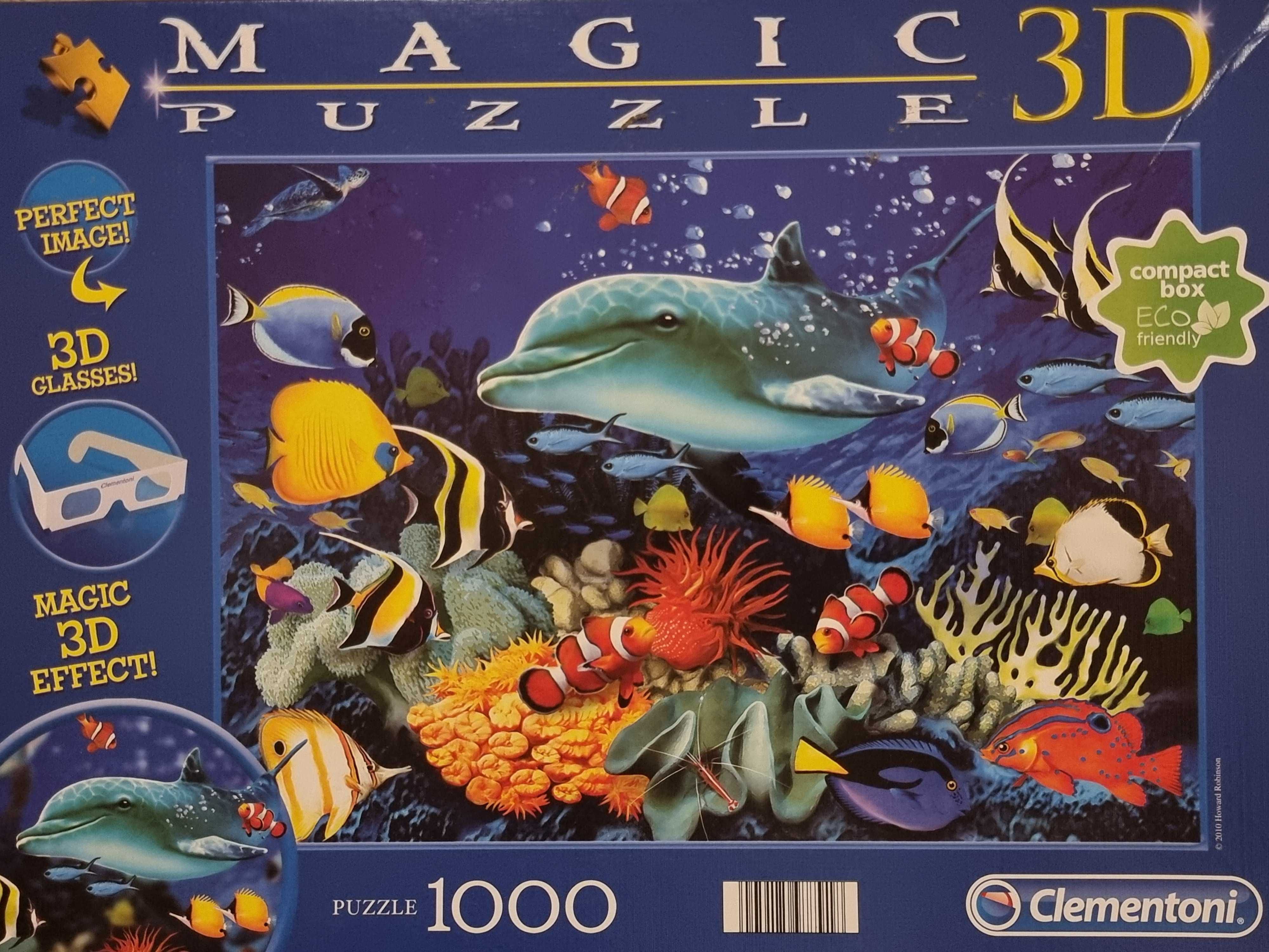 Puzzle Clementoni 1000 piese, cu imagine 3D, ochelari inclusi, 69x50cm