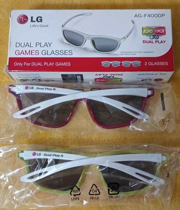 Ochelari polarizati 3D Dual Play LG AG-F400DP noi in cutie TV 3D pasiv