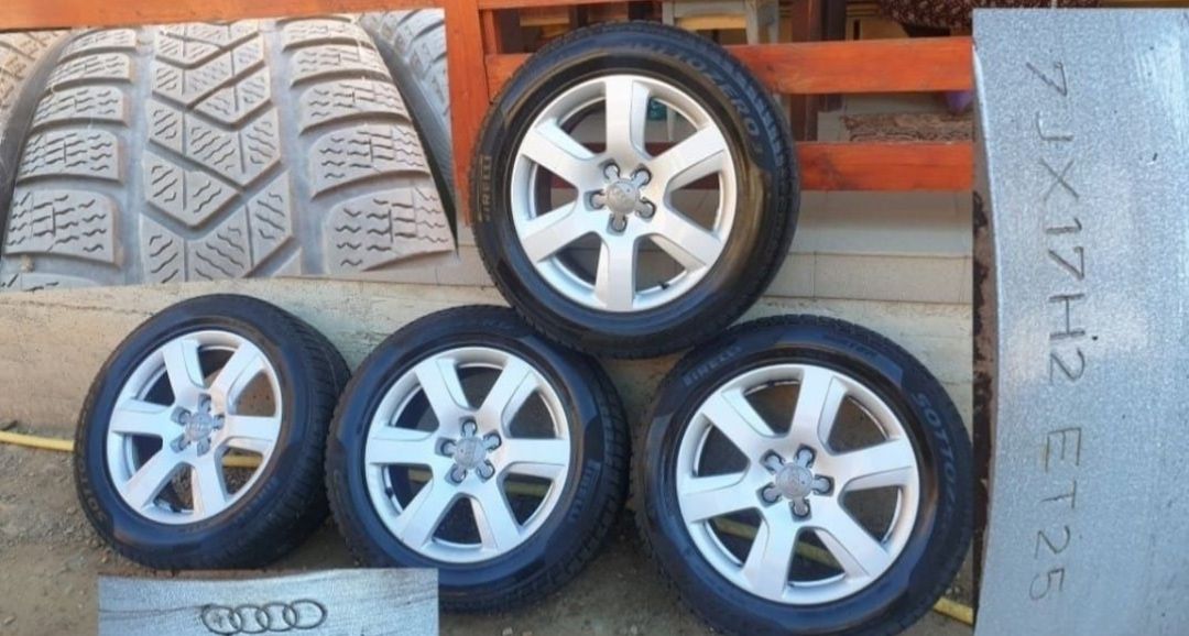 Jante Aliaj Originale Audi 235.55.17 M+S IARNĂ Et.25 7J 5x112 Butuc 66
