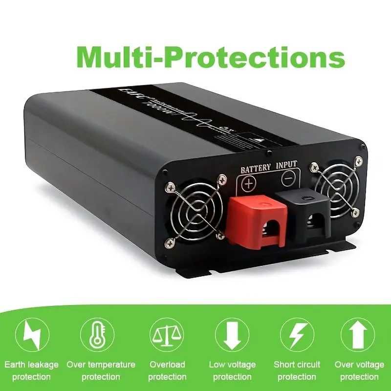 Инвертор EAFC 7000 W, чиста синусоида, DC 12V до AC 220V 50HZ