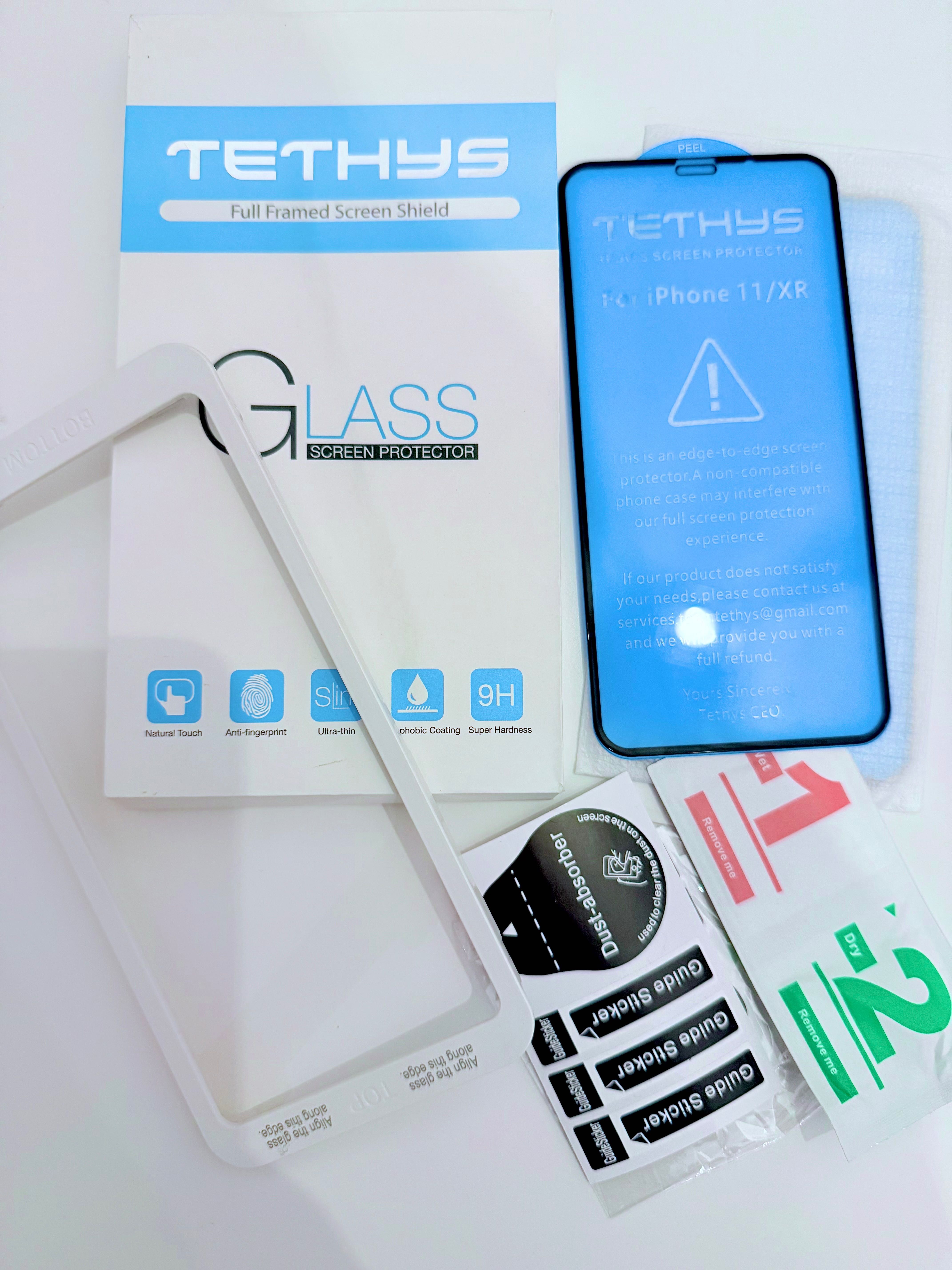 2 бр. стъклени протектора Tethys за iPhone 11/XR – 9H защита
