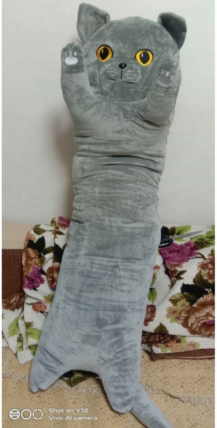 Кот-батон мягкая подушка игрушка 110 см