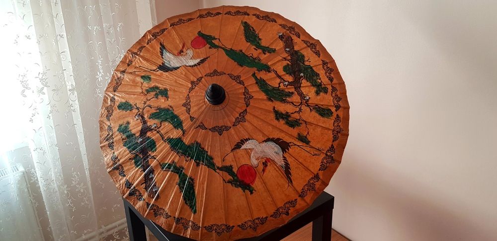 Umbrela artizanala hand-made, din materiale naturale, Asia