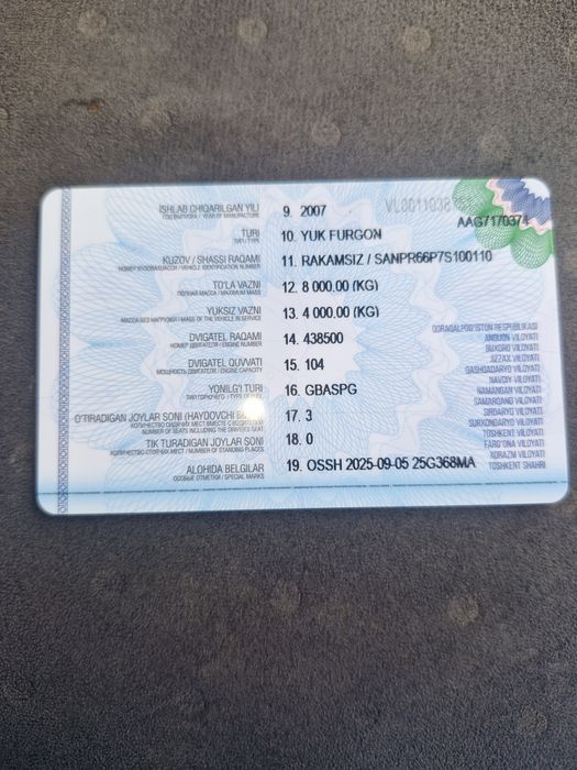 Исузу 5 тн лик.холати аъло