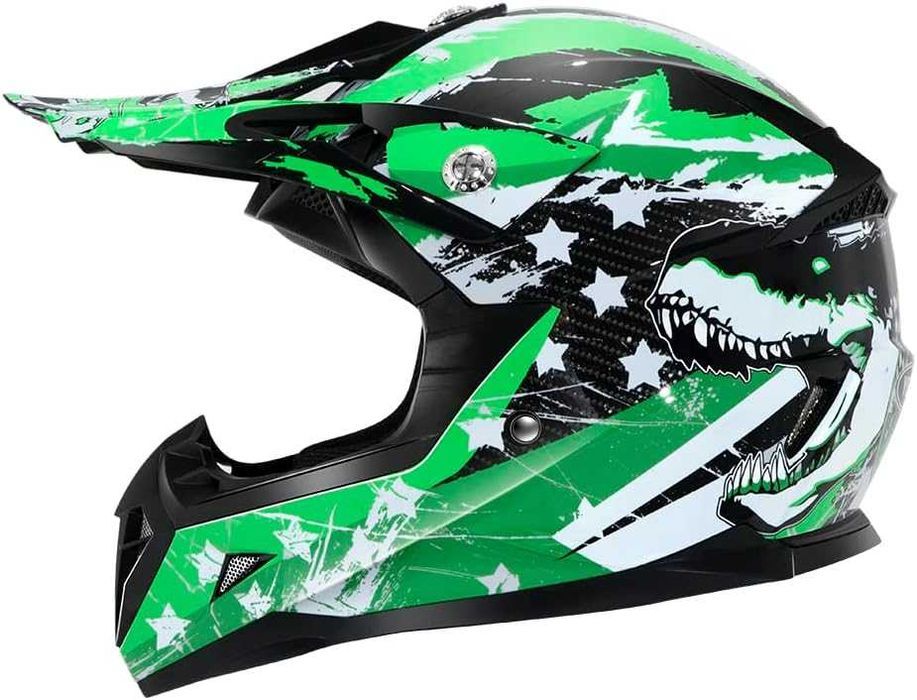 Casca moto YEMA YM-211 – marimea YL, open face, verde, sport