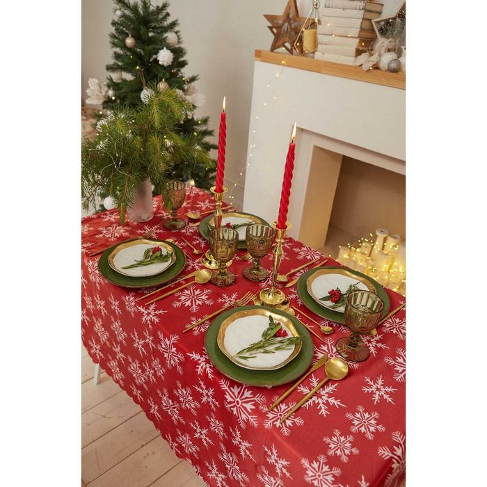Скатерть новогодняя "Снежинки" 145*260 см
