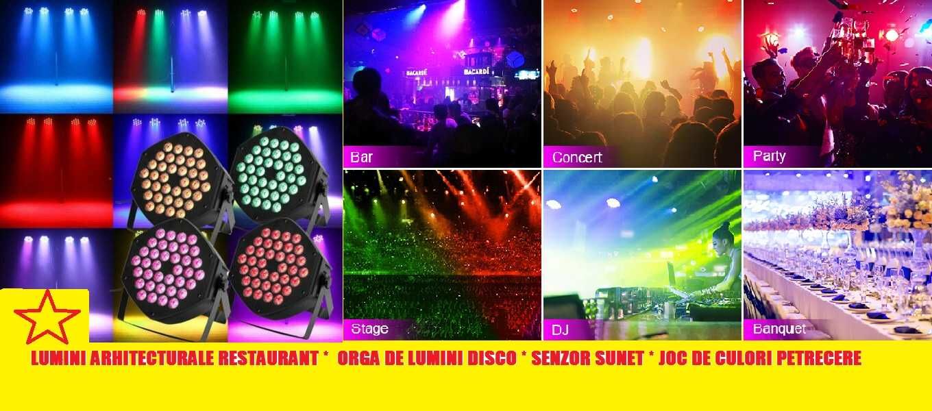 Proiector 54 LED Party Disco*Joc de culori*Lumini arhitecturale*Strobo