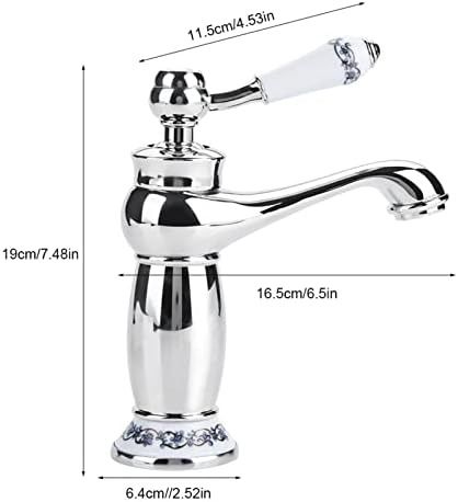 Винтидж/ ретро смесител за мивка за баня с флорални мотиви