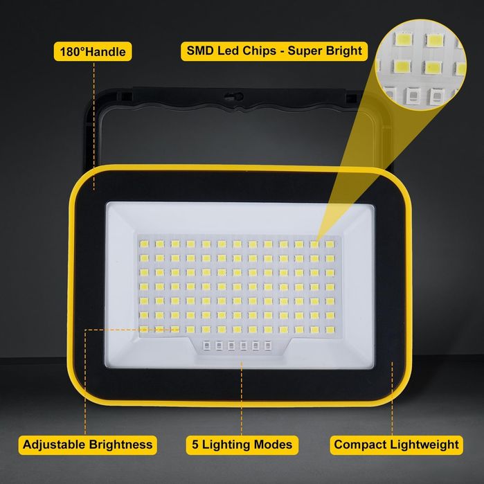 Reflectoare de lucru cu LED 2 buc Lampă de lucru reîncărcabilă prin US