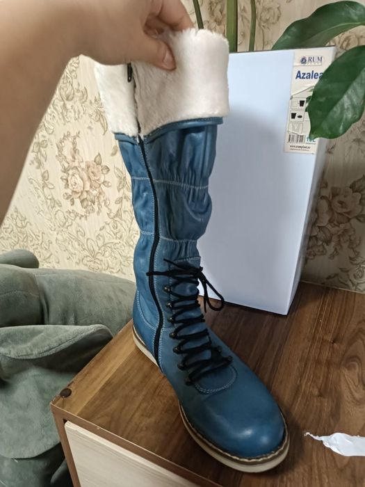 Сапоги женские кожаные