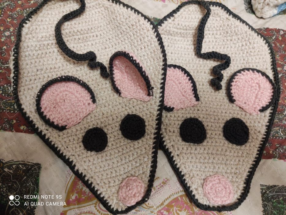 Прихватка мышка вязанная