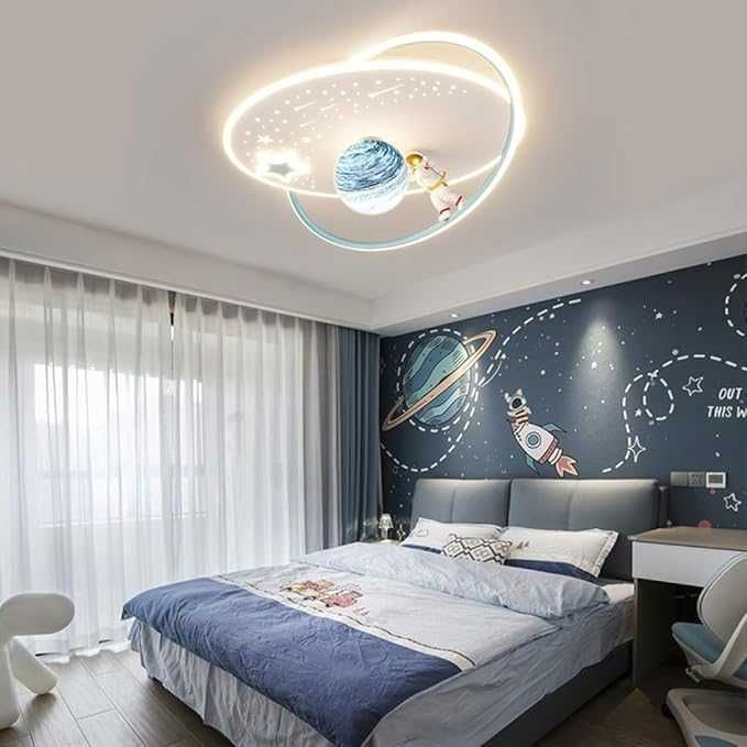 Лед LED Полилей Луна Астронавт Звезда Детска стая Дистанционно 213