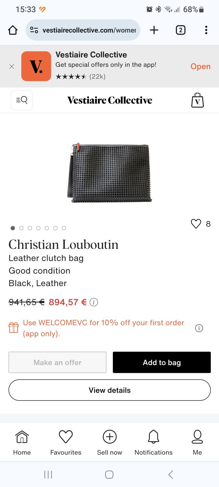 Geanta de mana clutch Christian Louboutin original