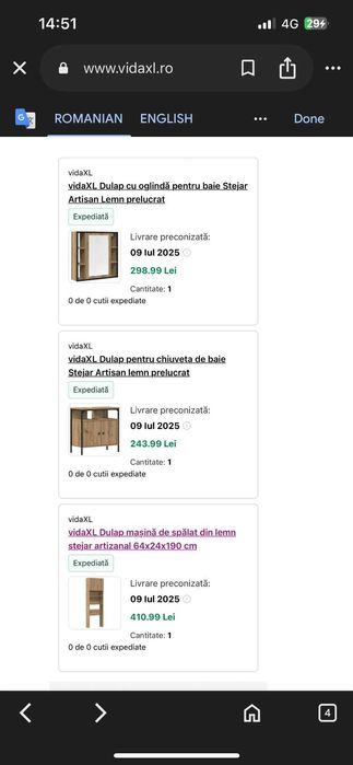 vidaXL Dulap cu oglindă pentru baie Stejar Artisan Lemn prelucrat