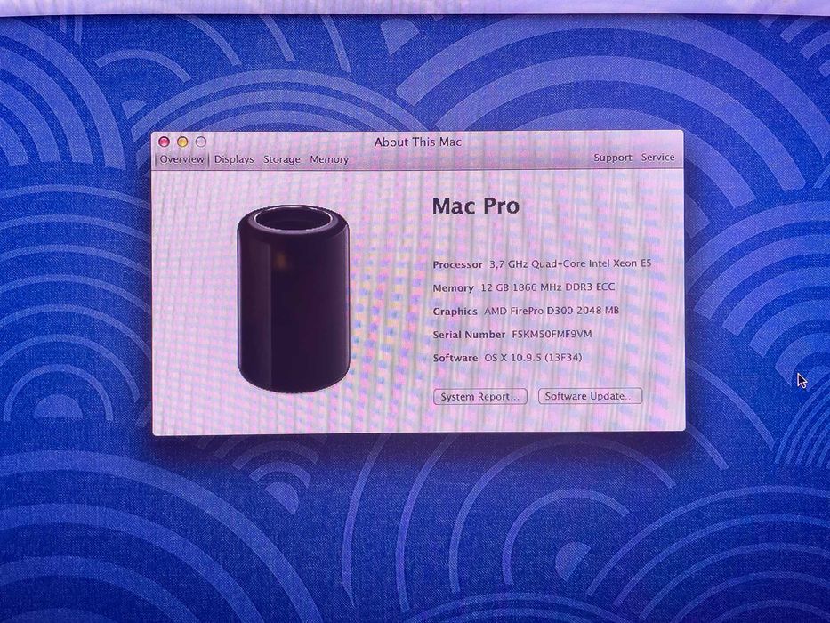 Apple Mac Pro Tower Trash Can 3.7 GHz Intel Xenon 12Gb RAM 250Gb SSD