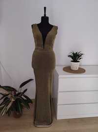 Rochie lunga aurie tip sirena