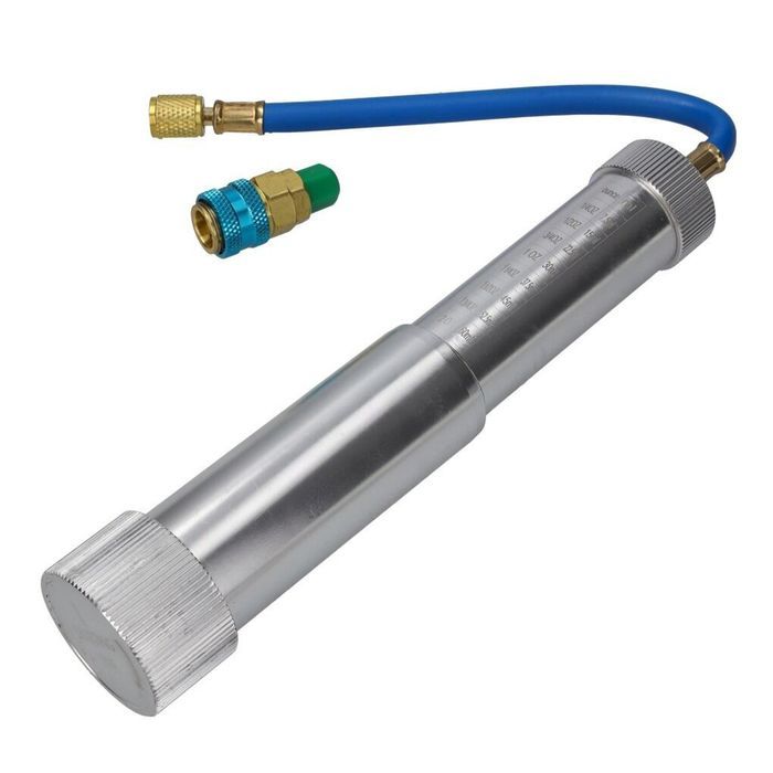 Dispozitiv, pompa de dozare ulei cu vopsea uv fluorescent si cuplaj ra