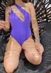 Costum de baie asimetric mov Zara M