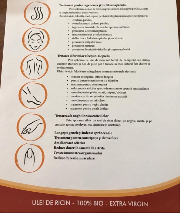 Ulei de ricin produs in Romania