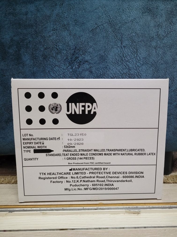 Досоставка по Астане презервативов UNFPA Индия 144шт оригинал